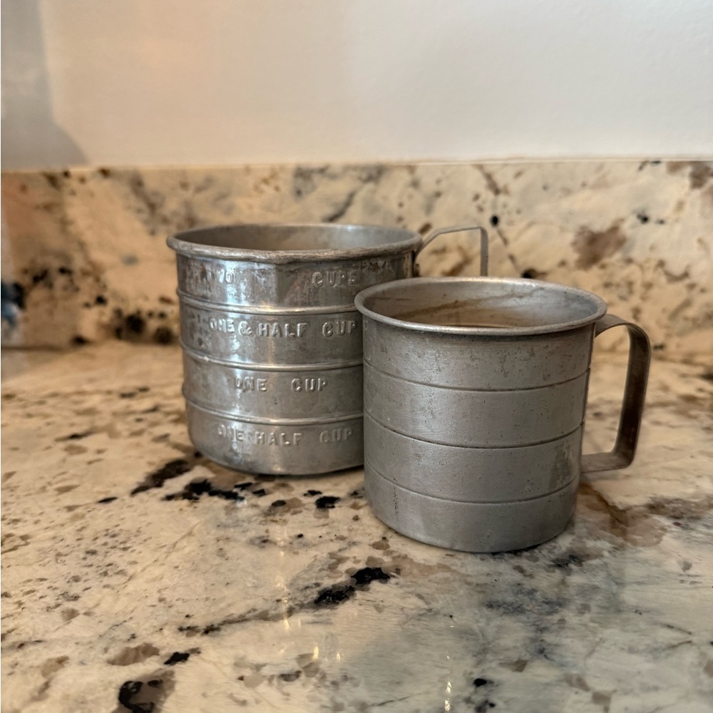 Vintage Stainless Steel Measuring Cups Set